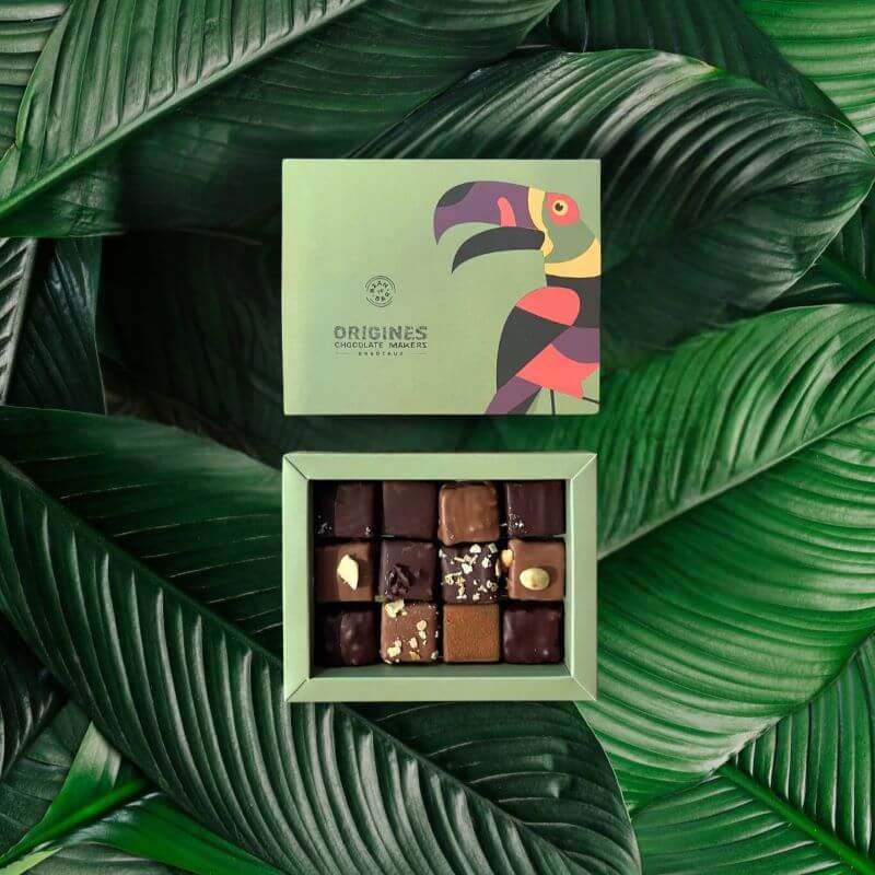 Coffret de bonbons au chocolat bio, Chocolaterie Origines Bordeaux